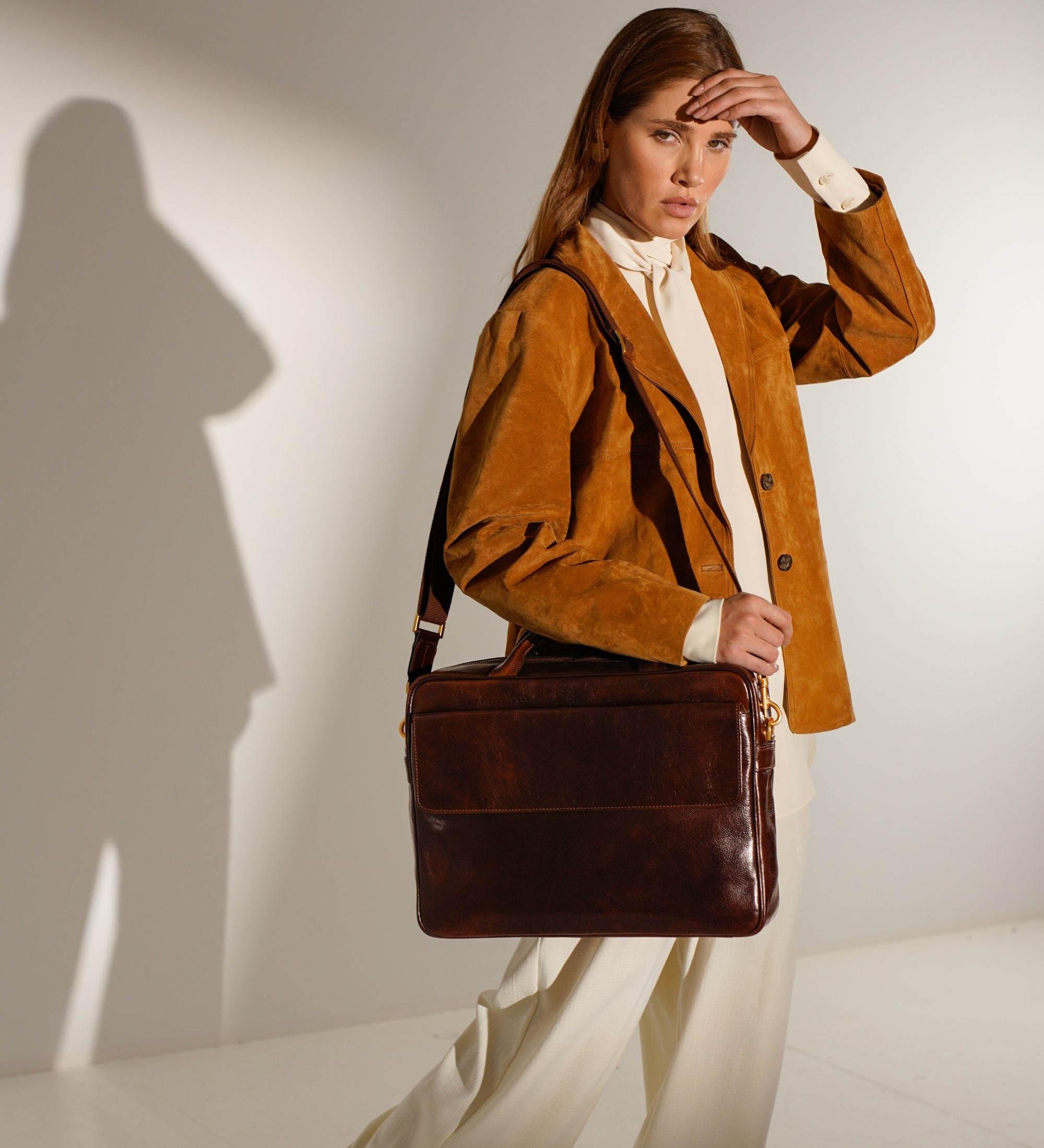 Womens Leather Briefcase Laptop Bag - The Sheltering Sky