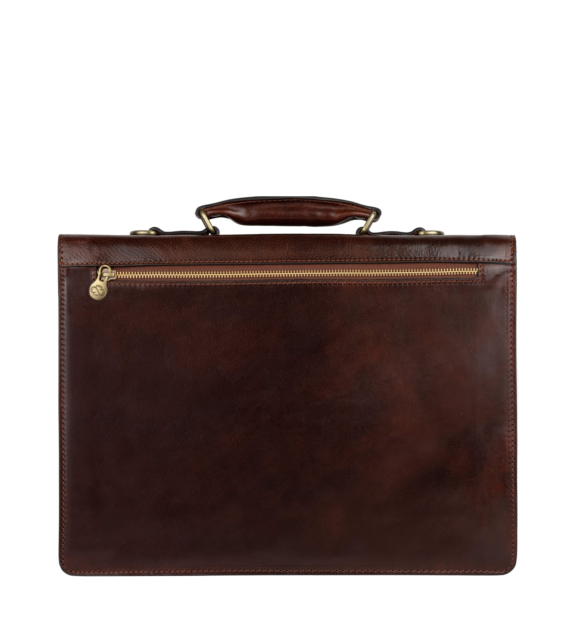 Classic Design Full Grain Italian Leather Briefcase - The Magus