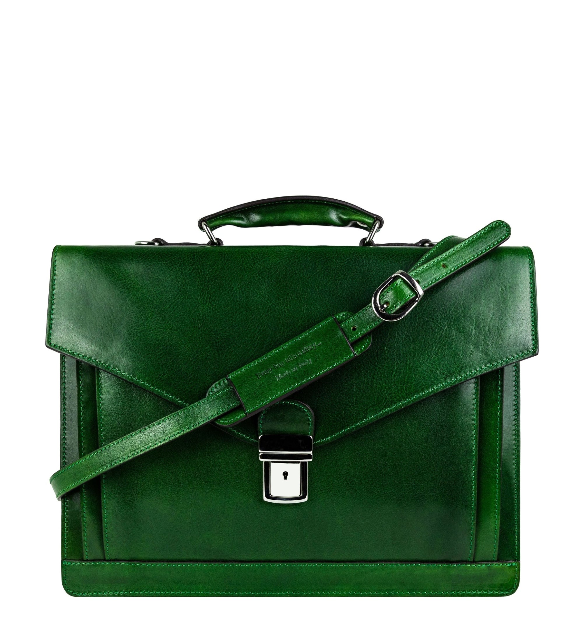 Classic Design Full Grain Italian Leather Briefcase - The Magus