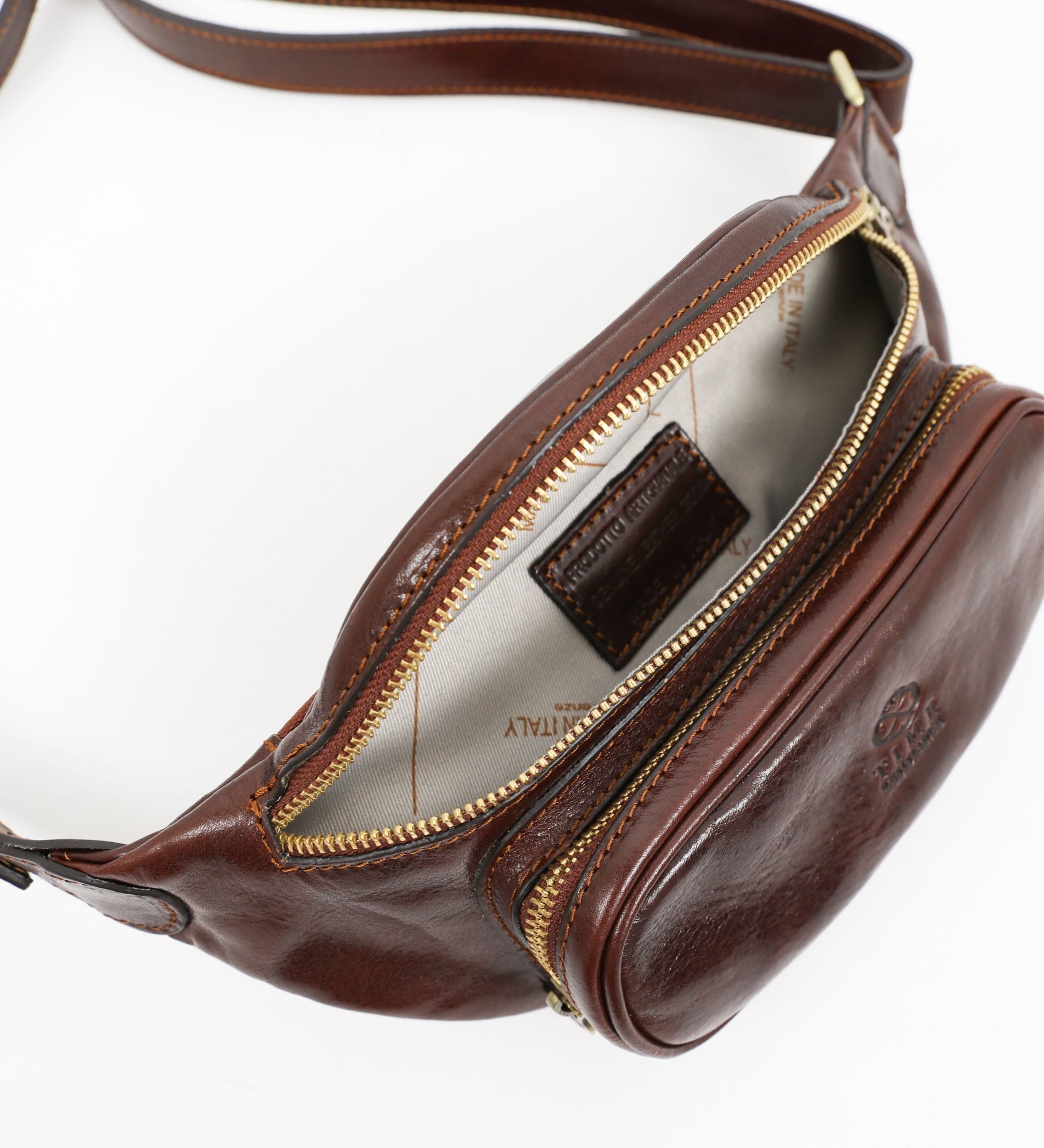 Full Grain Italian Leather Fanny Pack Belly Bag / Bum Bag - Independent People