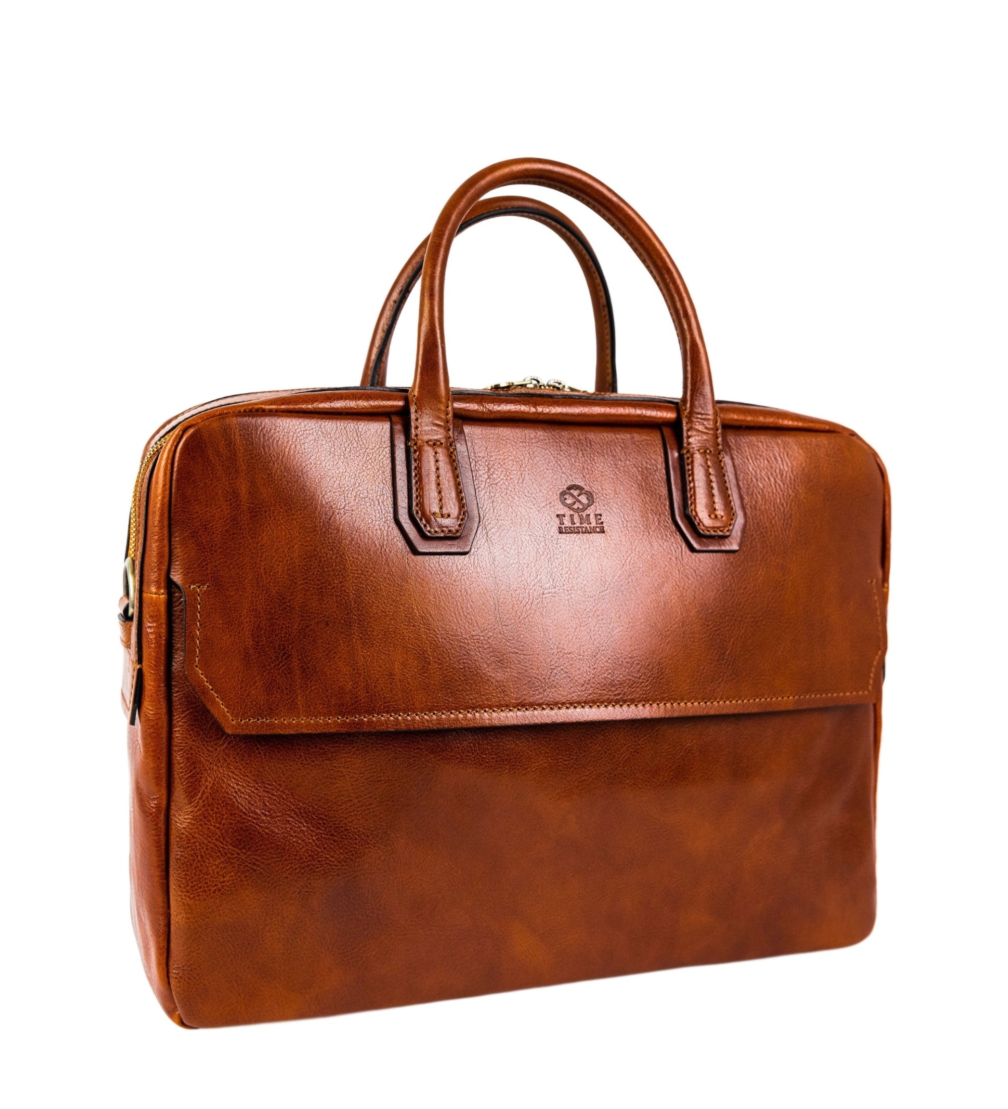 Large Full Grain Italian Leather Briefcase Laptop Bag - Nostromo