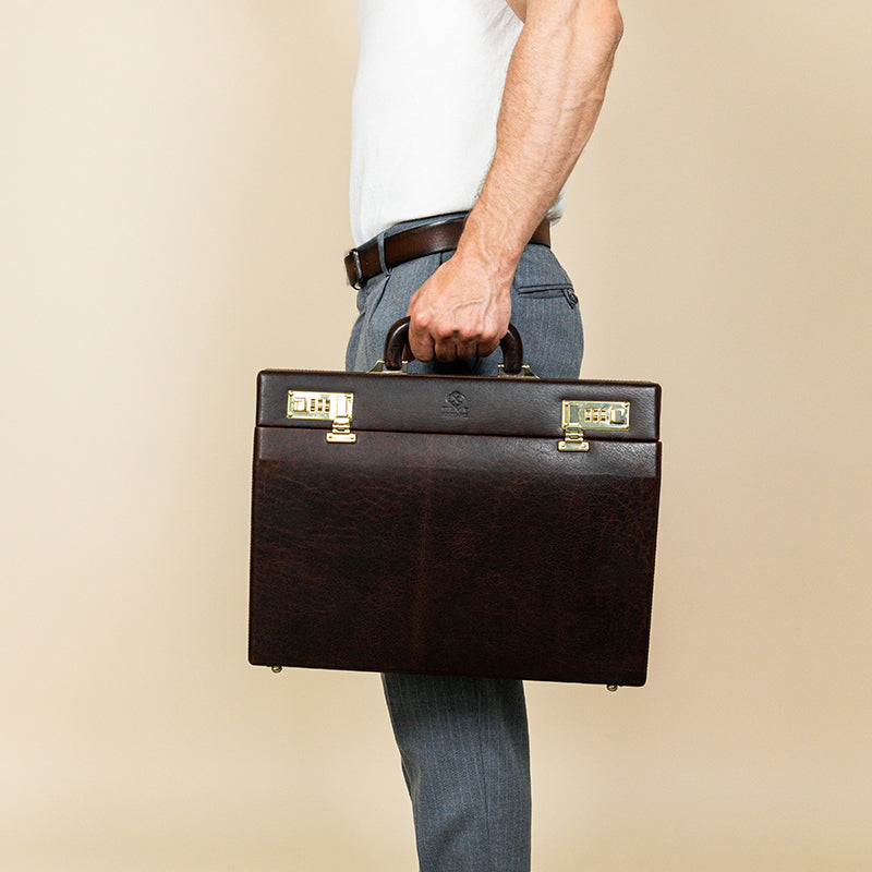 Leather Attach Case Briefcase - The Golden Bowl