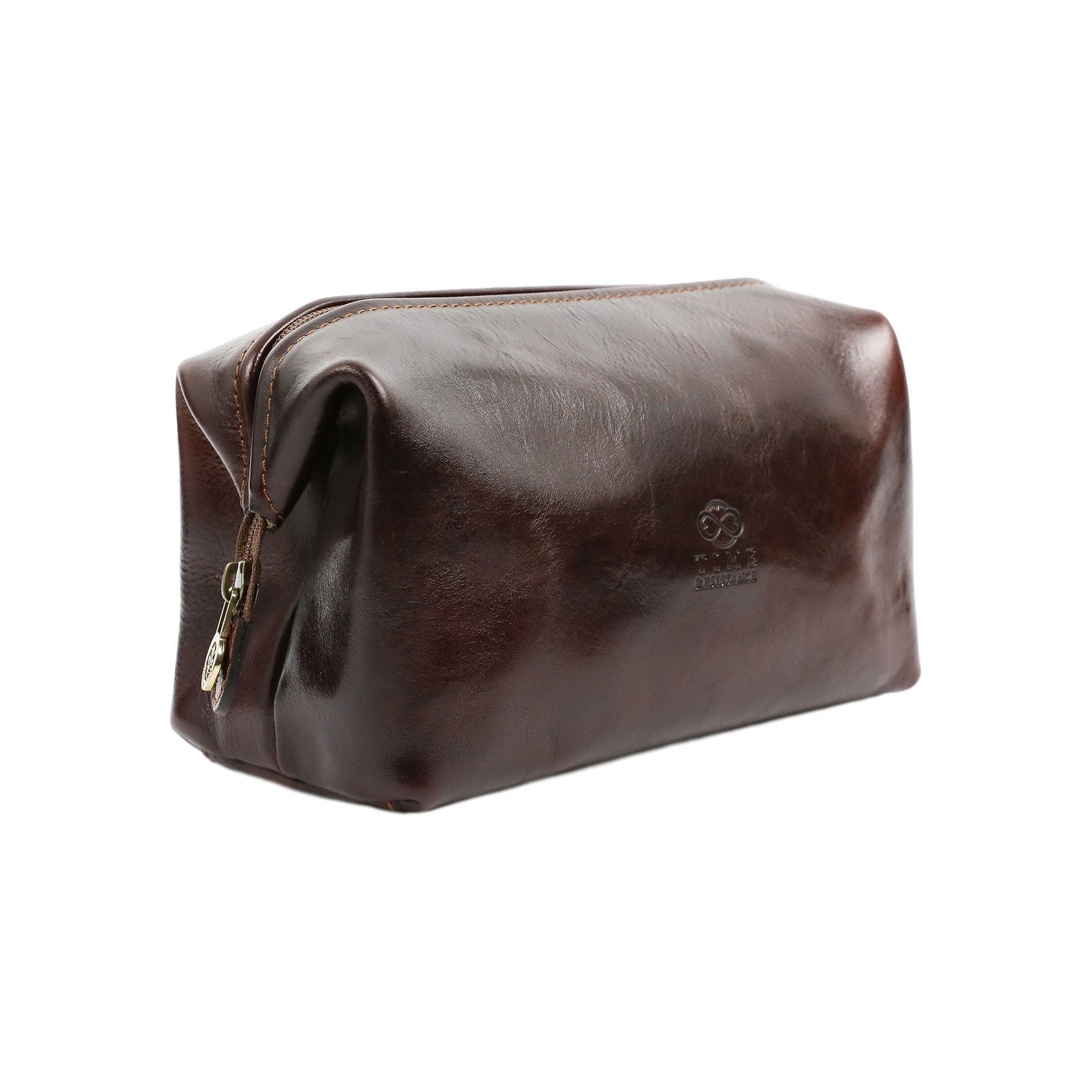 Small Leather Toiletry Bag - Four Past Midnight