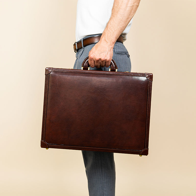 Small Leather Attach Case Briefcase - The House of Mirth