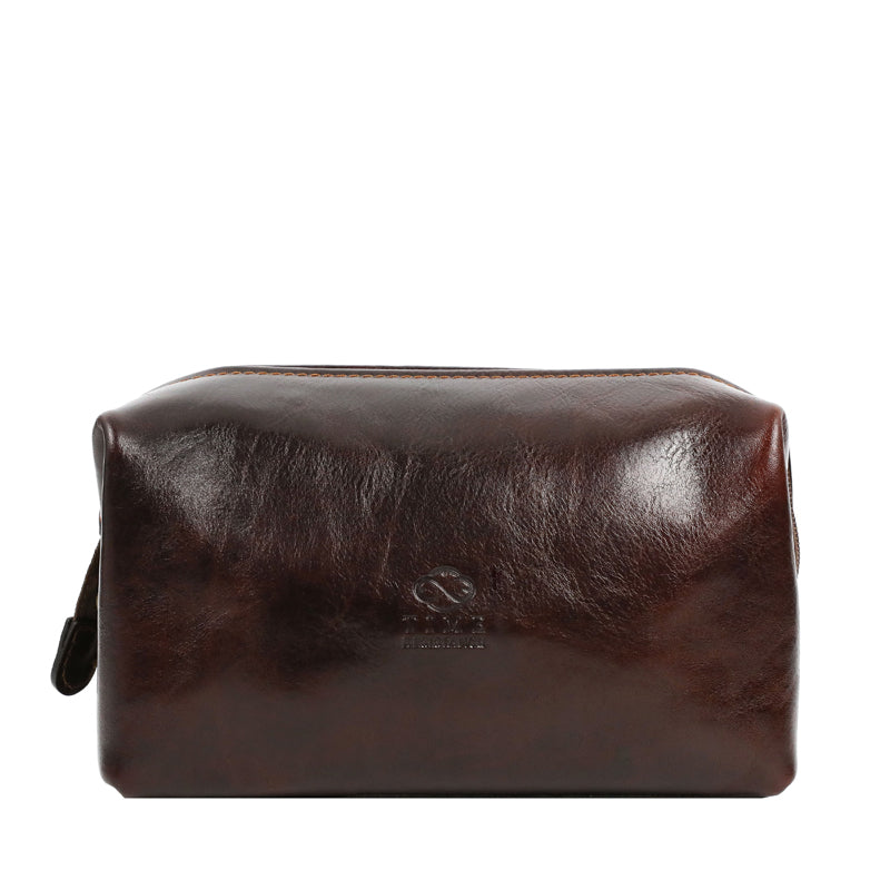 Small Leather Toiletry Bag - Four Past Midnight Accessories Time Resistance   