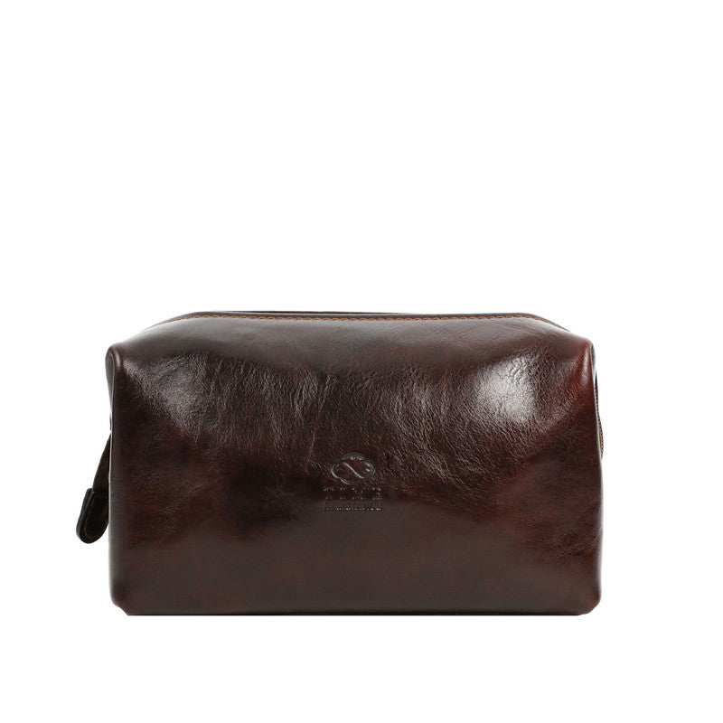 Small Leather Toiletry Bag - Four Past Midnight Accessories Time Resistance   