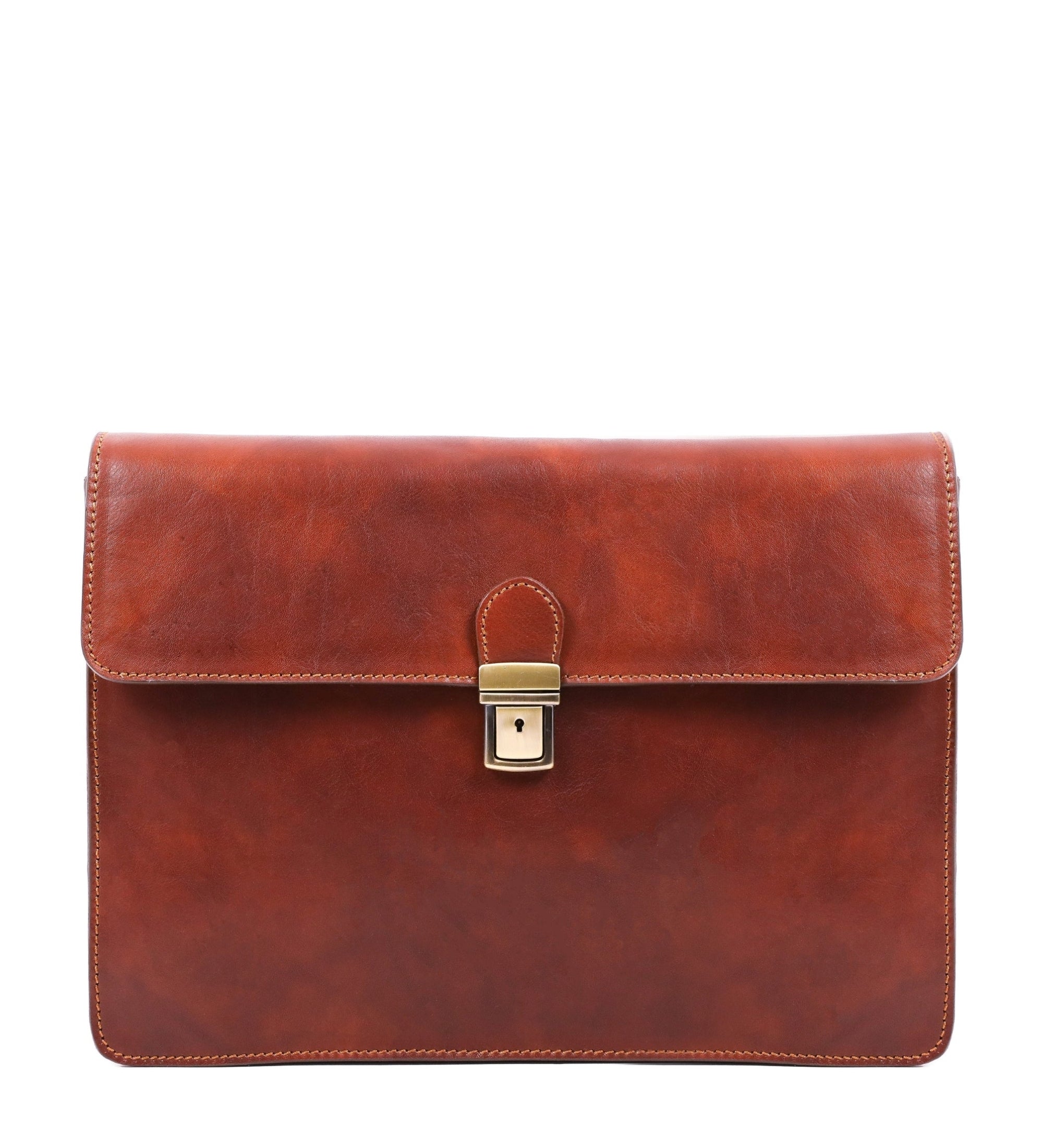 Full Grain Italian Leather Attaché Case, Work Bag with Shoulder Strap  - The Corrections