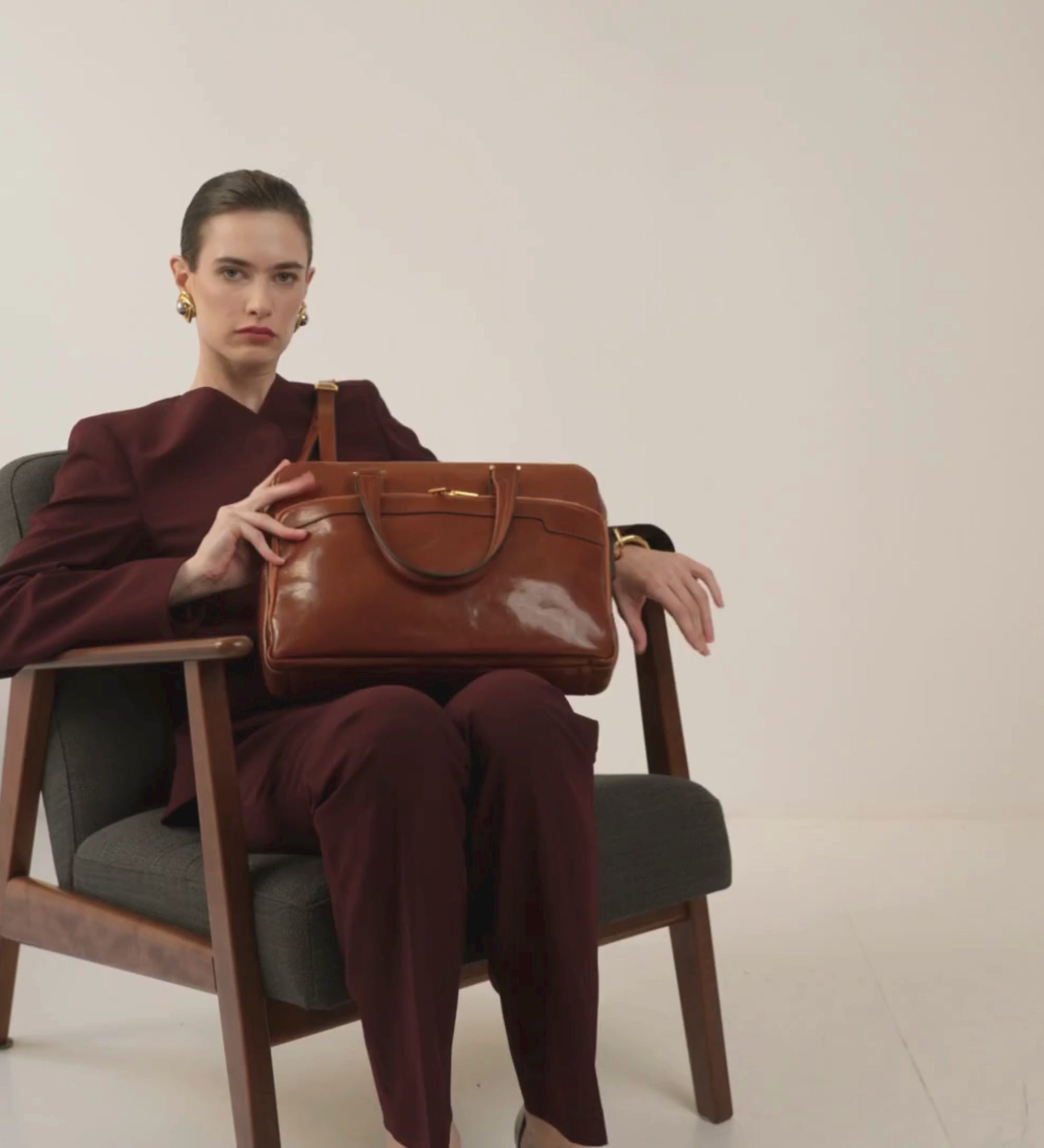 Womens Leather Briefcase Laptop Bag - Orlando