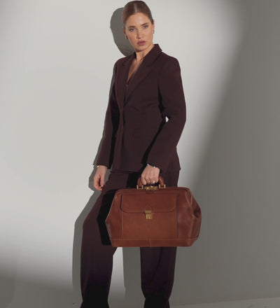 Large Italian Leather Doctor Bag for Women - Hamlet