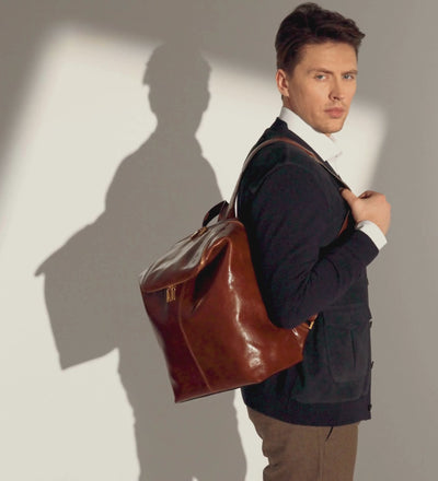 Leather Backpack - A Bend in the River