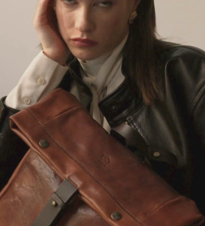 Leather Roll-Top Backpack for Women - The Secret History