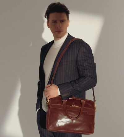 Leather Briefcase Laptop Bag - Orlando