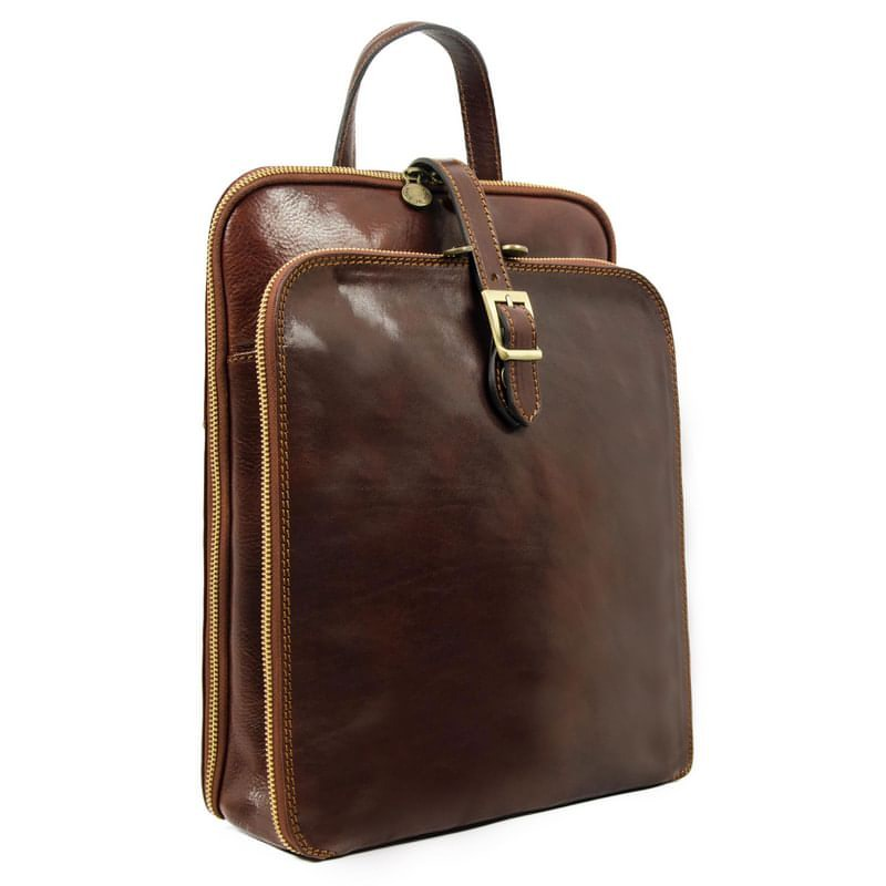 Convertible Leather Laptop Backpack for Men
