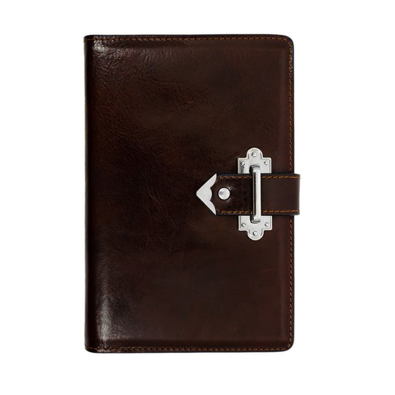 Brown Full Grain Leather Journal with Refillable A5 Notepad - In Search of Lost Time Time Resistance