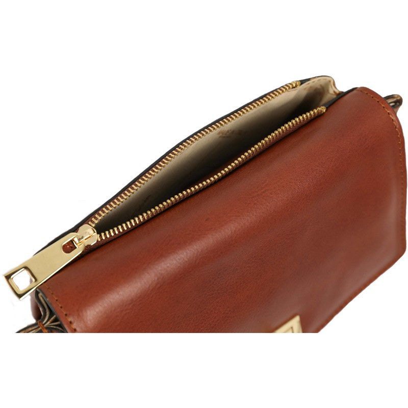 Full Grain Italian Leather Purse Cross Body Bag - Confessions Time Resistance