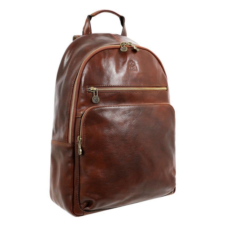 Time Resistance Brown Leather Backpack - I, Claudius - Frederic St James