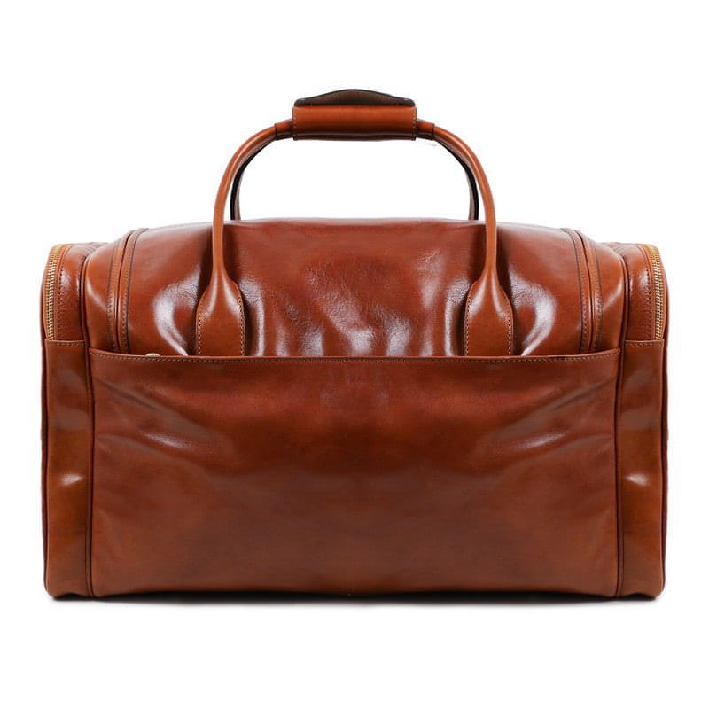 Large Full Grain Italian  Leather Duffel Bag - The Hitchhiker's Guide to the Galaxy Time Resistance