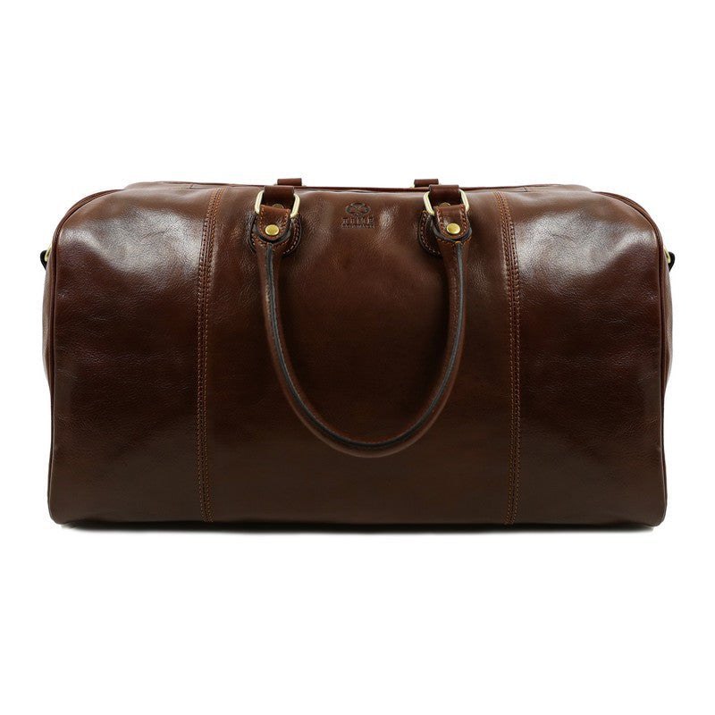 Full Grain Italian Leather Duffel Bag Weekender Bag - The Count of Monte Cristo Time Resistance
