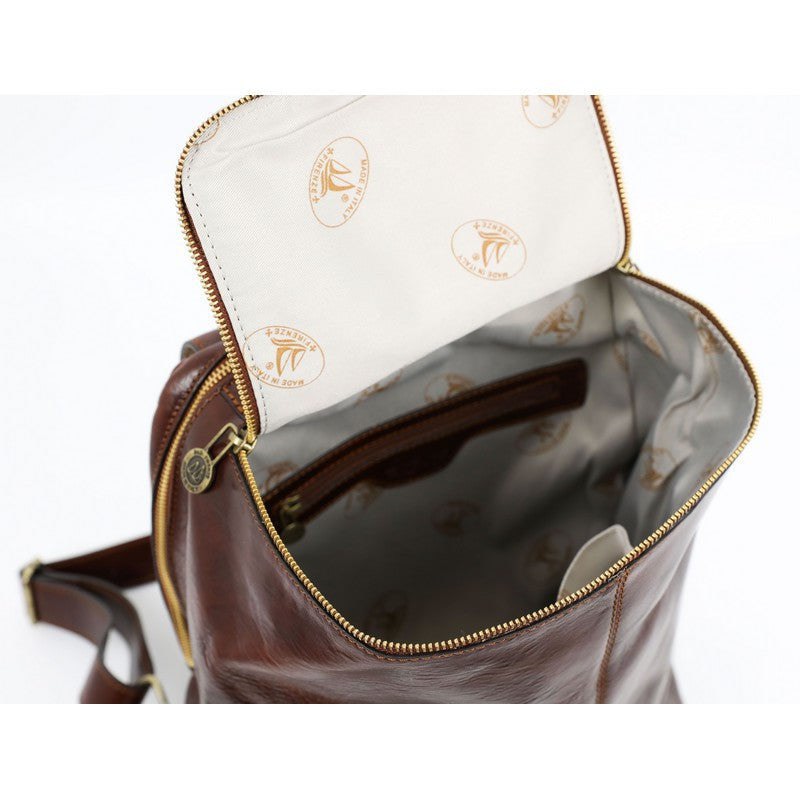 Full Grain Italian Leather Backpack - A Bend in the River Time Resistance