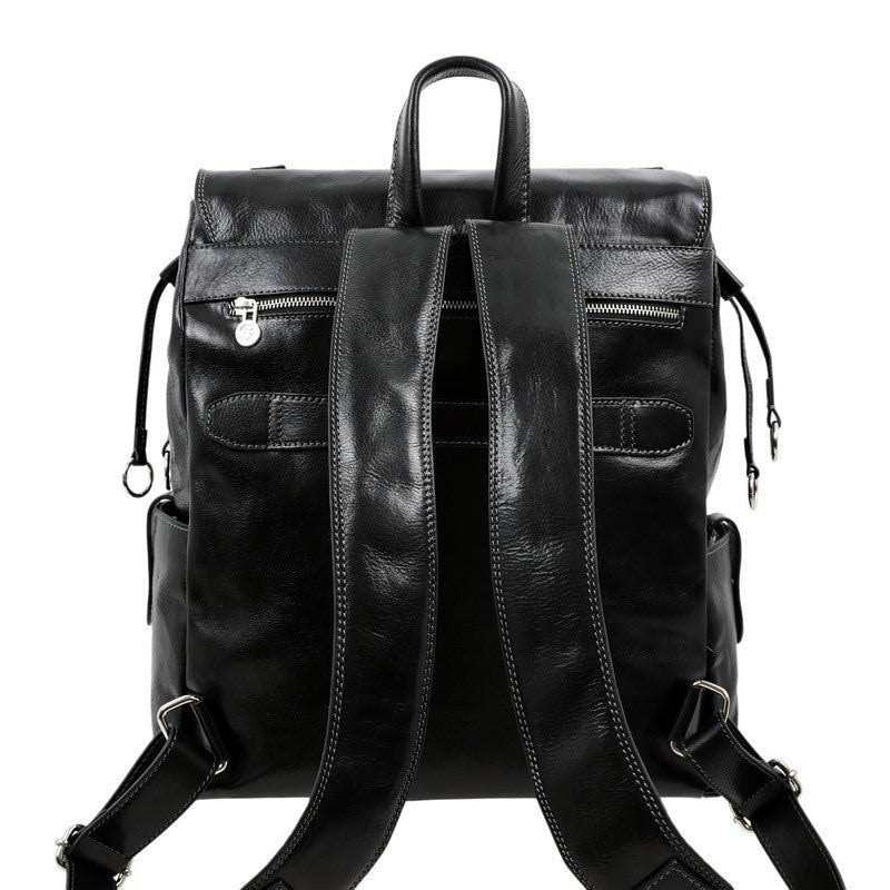 Unisex Full Grain Italian Leather Backpack - The Good Earth Time Resistance