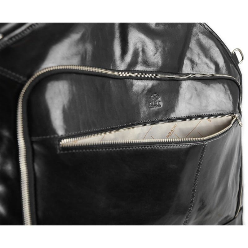 Full Grain Italian Leather Garment / Suit Bag - Travels with Charley Time Resistance
