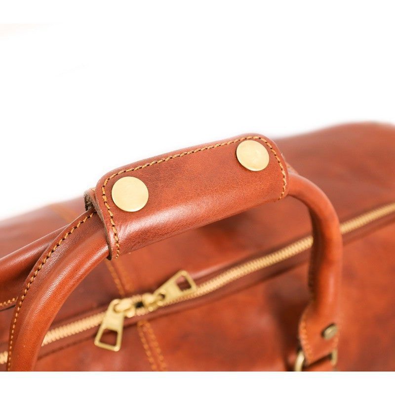 Grand Leather Garment Bag in Brown, Black, or Tan, Luxury Duffle