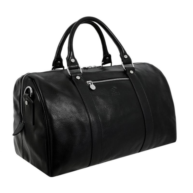 Unisex Small Full Grain Italian Leather Overnight Bag - The Ambassadors Time Resistance