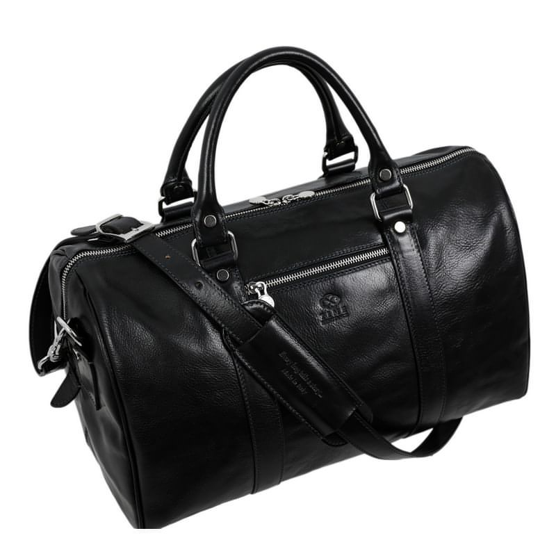 Unisex Small Full Grain Italian Leather Overnight Bag - The Ambassadors Time Resistance
