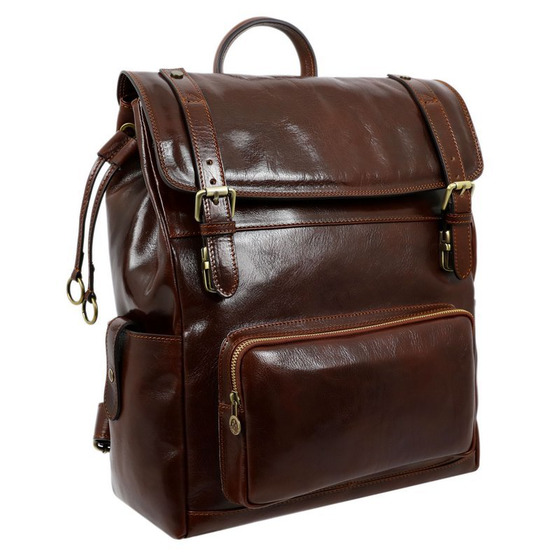 Unisex Full Grain Italian Leather Backpack - The Good Earth Time Resistance