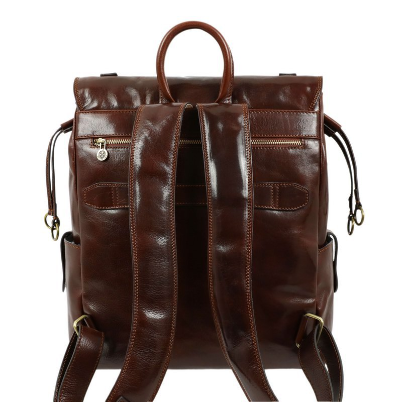 Unisex Full Grain Italian Leather Backpack - The Good Earth Time Resistance