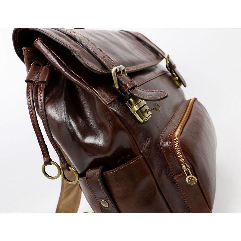 Unisex Full Grain Italian Leather Backpack - The Good Earth Time Resistance