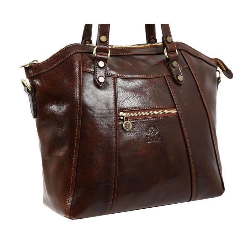 Brown Leather Shoulder Bag Handbag For Women - Main Street – Time Resistance
