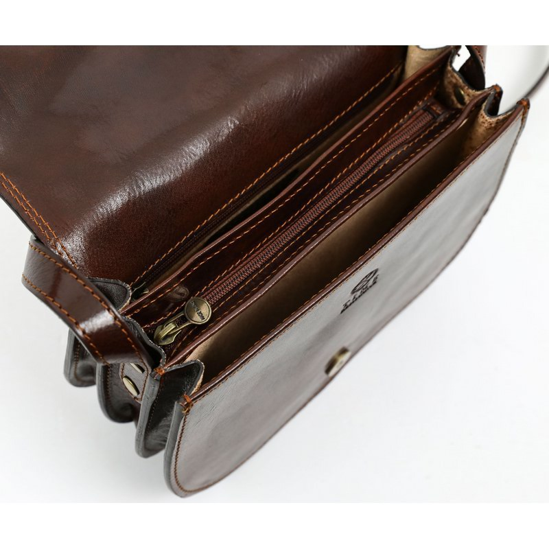 Full Grain Italian Leather - Ladies Leather Cross Body Bag - Moonfleet Time Resistance