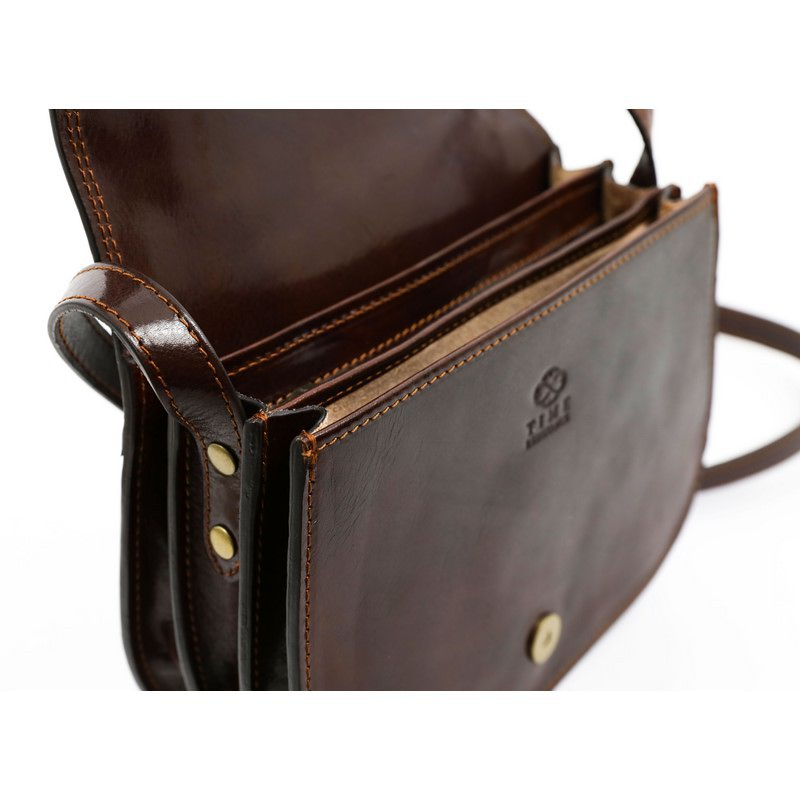 Full Grain Italian Leather - Ladies Leather Cross Body Bag - Moonfleet Time Resistance