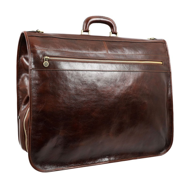 Full Grain Italian Leather Suit / Garment Bag - Great Expectations Time Resistance