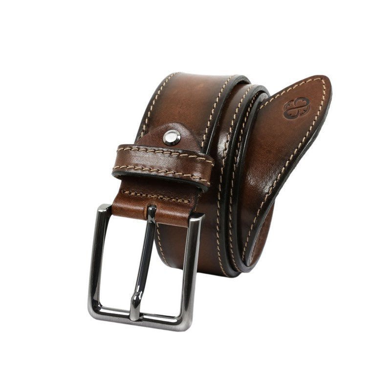 Mens Full Grain Italian Leather Belt Brown - The Return of the Native Time Resistance