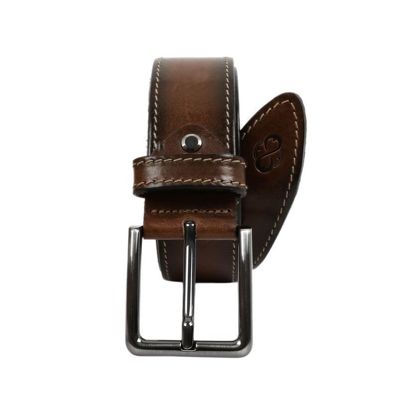 Mens Full Grain Italian Leather Belt Brown - The Return of the Native Time Resistance