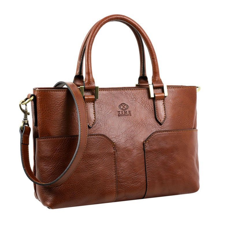 Full Grain Italian Leather Handbag Shoulder Bag - Camilla Time Resistance