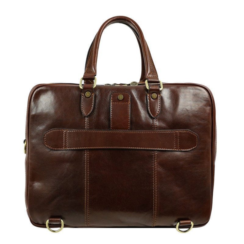 Time Resistance Brown Italian Leather Garment Bag - Travels with Charley -  Frederic St James