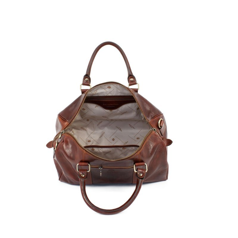 Unisex Small Full Grain Italian Leather Overnight Bag - The Ambassadors Time Resistance