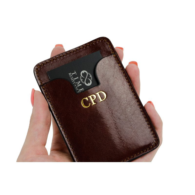 Full Grain Italian Leather Credit Card Case Business Card / Wallet Case - 1984 Time Resistance