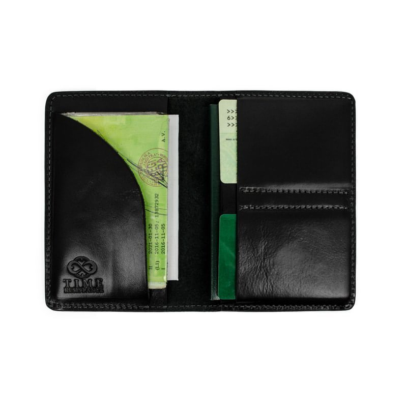 Small Full Grain Italian Leather Passport Holder - Gulliver's Travels Time Resistance