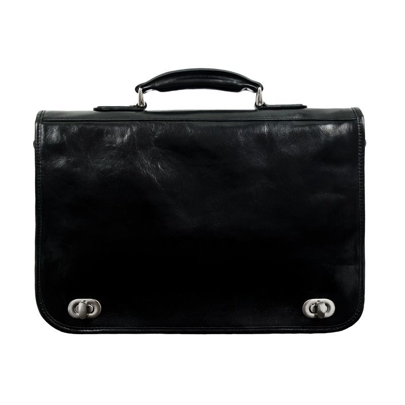 Full Grain Italian Leather Briefcase - Illusions Time Resistance