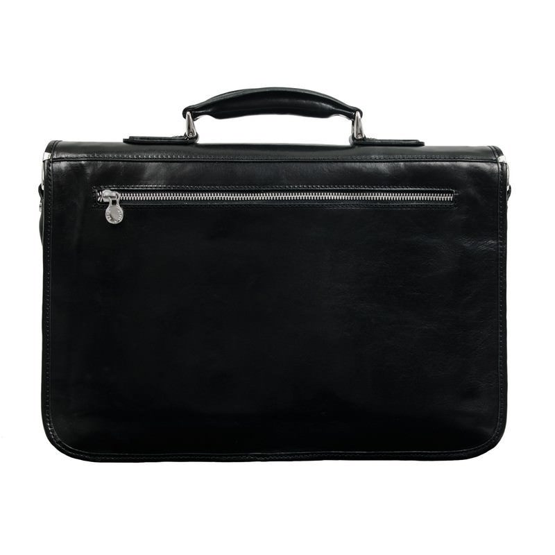 Full Grain Italian Leather Briefcase - Illusions Time Resistance