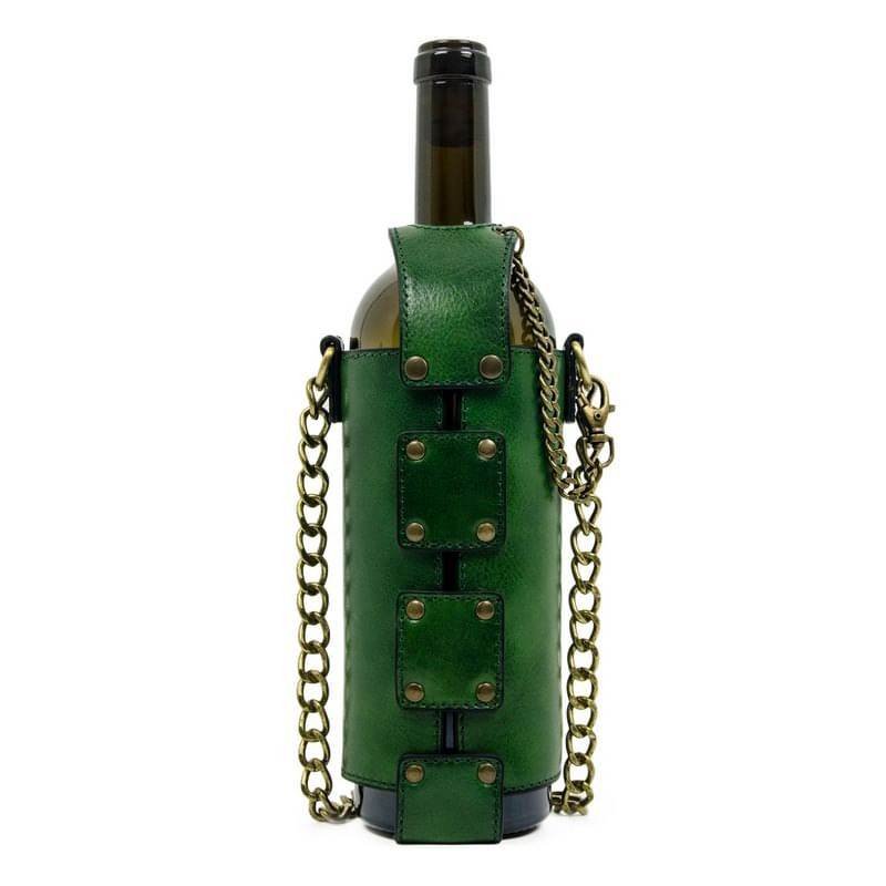 Leather Wine Tote - Saving Grapes Time Resistance