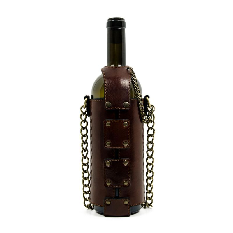 Leather Wine Tote - Saving Grapes Time Resistance