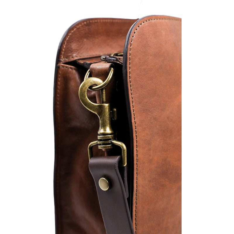 Full Grain Italian Leather Briefcase - Wide Sargasso Sea