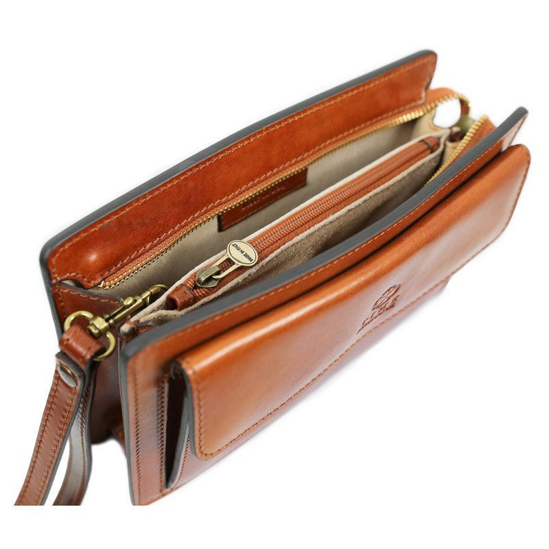 Genuine leather clutch bag for man NATHAN MAXI, DARK BROWN colour,  CHIAROSCURO, MADE IN ITALY, MENS LEATHER CLUCH BAGS