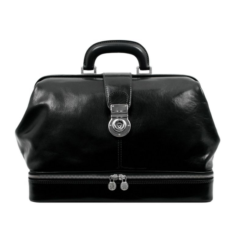Large Full Grain Italian Leather Doctor Bag - Northern Lights Time Resistance