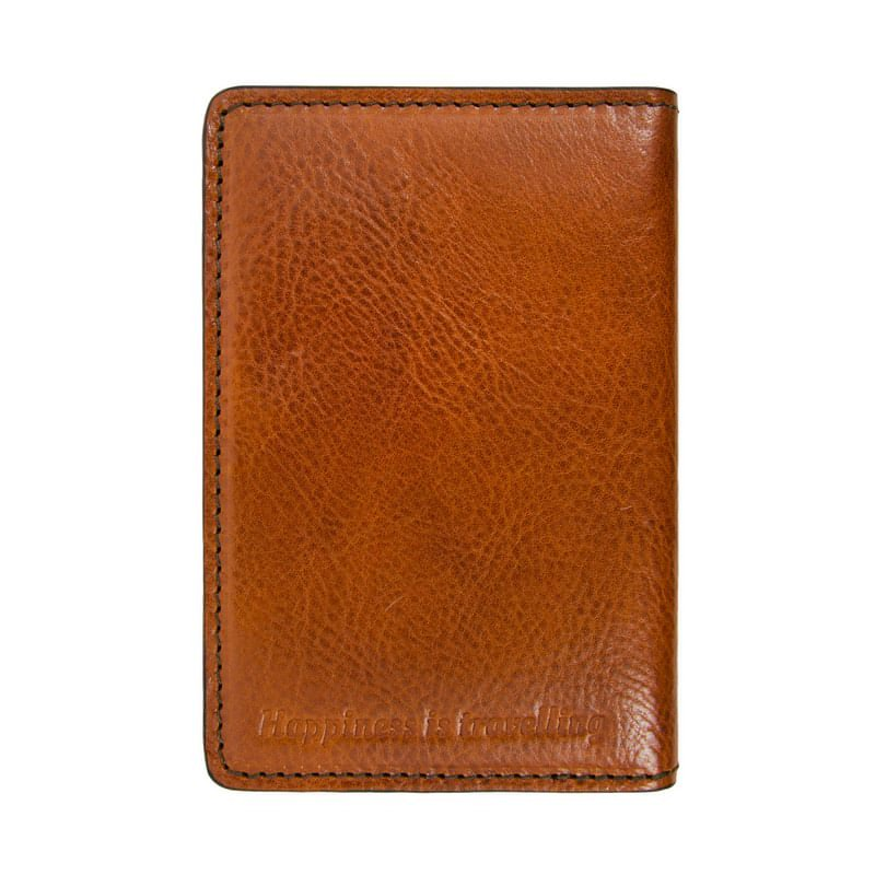 Small Full Grain Italian Leather Passport Holder - Gulliver's Travels Time Resistance